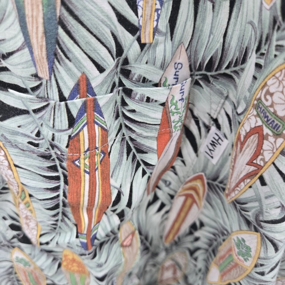 HWY 1 Hawaiian Tropical Surfboard Made In USA Button Down Size 4XLT - Picture 3 of 12
